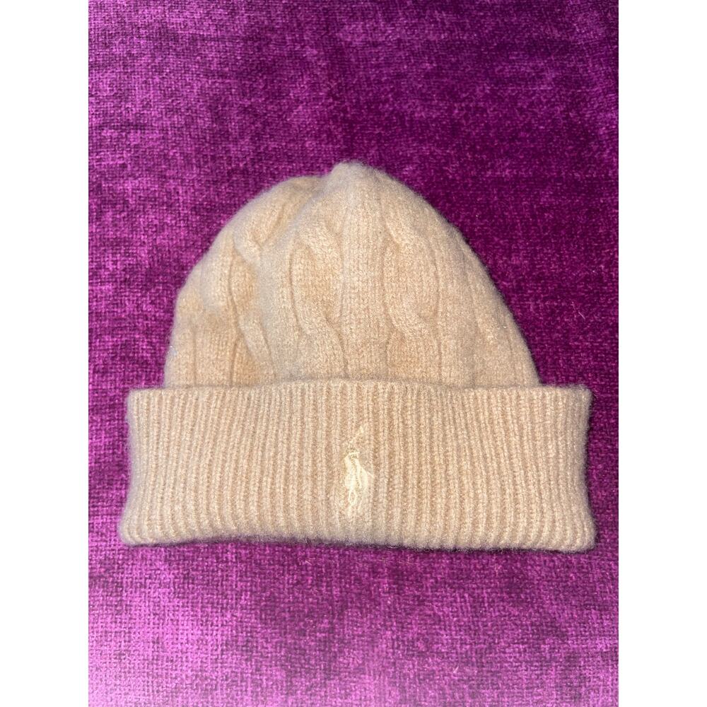 Ralph Lauren Tan Cable Knit Beanie